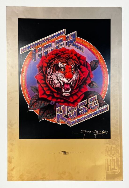 1995 Mouse Studios Robert Hunter Tiger Rose Gold Edition Proof Signed Mouse Poster Near Mint 87