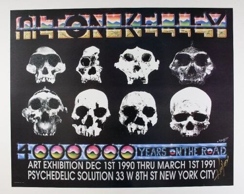 1990 Alton Kelley Art Exhibition Psychedelic Solution New York Signed Kelley Poster Near Mint 81