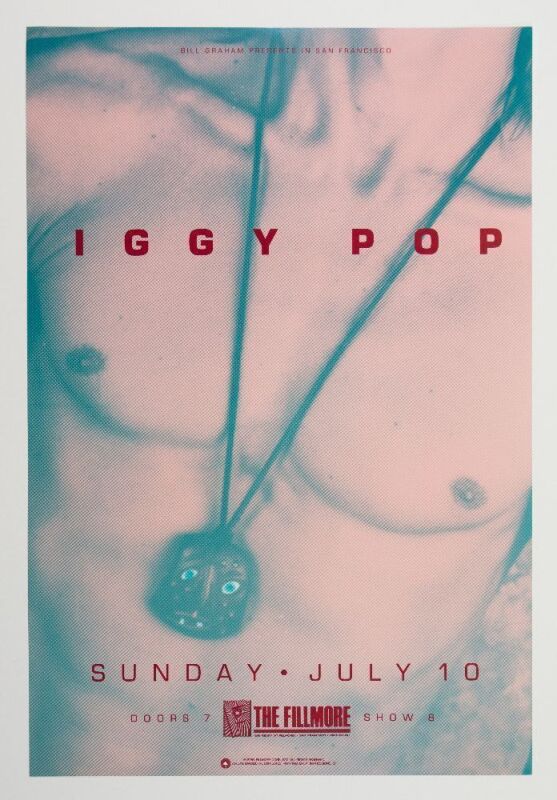 1988 NF-32 Iggy Pop The Fillmore San Francisco Poster Mint 91