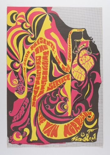 1968 Van Morrison Quicksilver Blue Cheer Earl Warren Showgrounds Santa Barbara Poster Near Mint 87