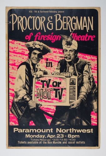 1973 Proctor and Bergman Paramount Northwest Seattle Cardboard Poster Extra Fine 65