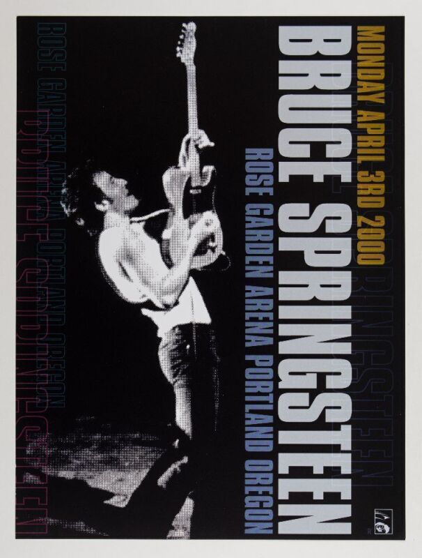 2000 Bruce Springsteen at Rose Garden Portland Poster Near Mint 87