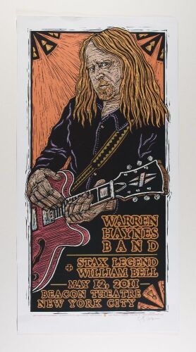 2011 Gary Houston Warren Haynes Band Beacon Theatre Signed Houston Poster Excellent 79