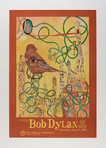 1999 Bob Dylan at The Fillmore Poster Near Mint 89