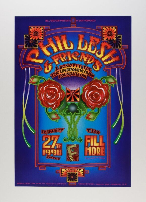 1998 Phil Lesh and Friends at The Fillmore West Poster Excellent 77