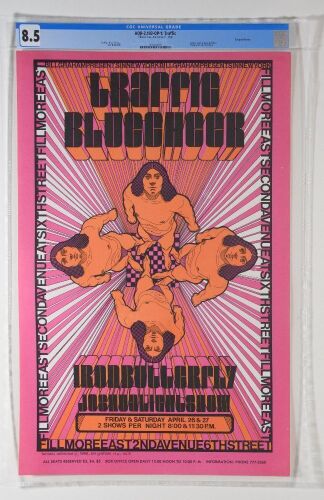 1968 AOR-2.102 Traffic Blue Cheer Iron Butterfly Fillmore East Poster CGC 8.5