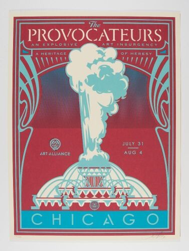 2014 Shepard Fairey The Provocateurs Street Art Chicago Blue Version LE Signed Fairey Poster Mint 95