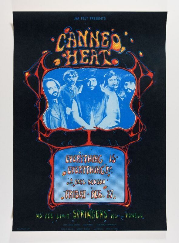 1970 Canned Heat Springer's Ballroom Portland Poster Near Mint 89