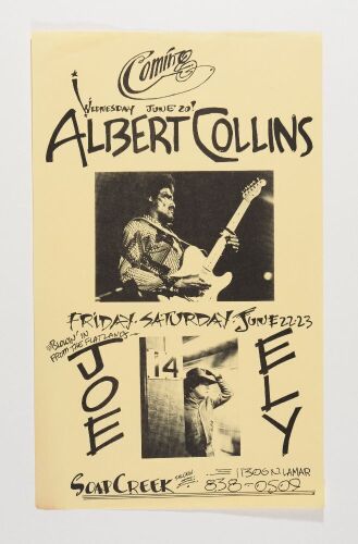 1979 Albert Collins Joe Ely Soap Creek Saloon Austin Poster Excellent 79