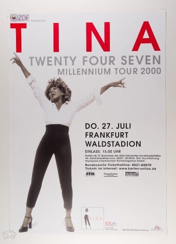 2000 Tina Turner Frankfurt Germany Poster Near Mint 89