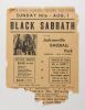 1971 Black Sabbath Ozzy Osbourne Jacksonville Baseball Park Flyer Fine 53