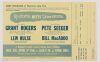 1961 Pete Seeger Grant Rogers Town Hall New York Mailer Ticket Order Form Mint 93