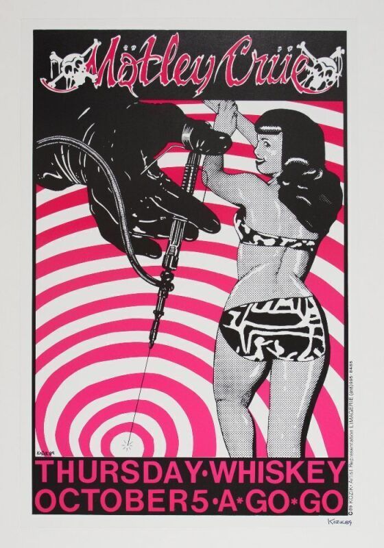 1989 Frank Kozik Motley Crue The Whiskey A Go Go Signed Kozik Poster Mint 91