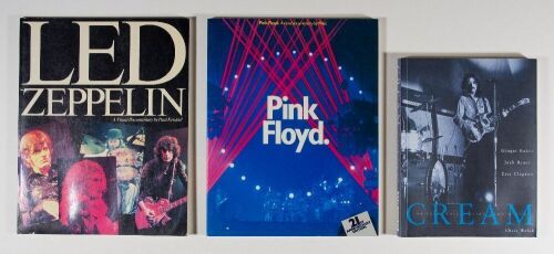 Collection of 3 English Softcover Rock Cream Pink Floyd Led Zeppelin Books