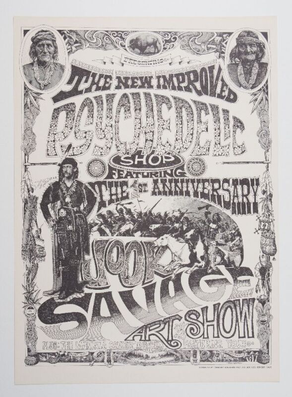 1967 AOR-79A Rick Griffin The Psychedelic Shop San Francisco RP3 Poster Mint 95