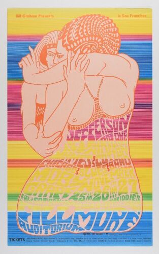 1966 BG-39 Jefferson Airplane James Cotton Fillmore Auditorium RP2 Poster Near Mint 81