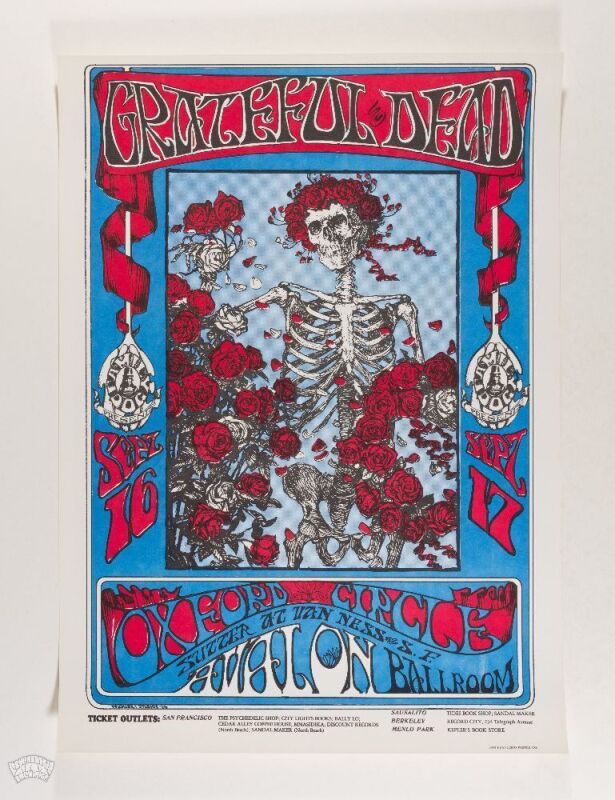 1966 FD-26 Grateful Dead Avalon Ballroom PP/SFPC Pirate Printing Poster Mint 91