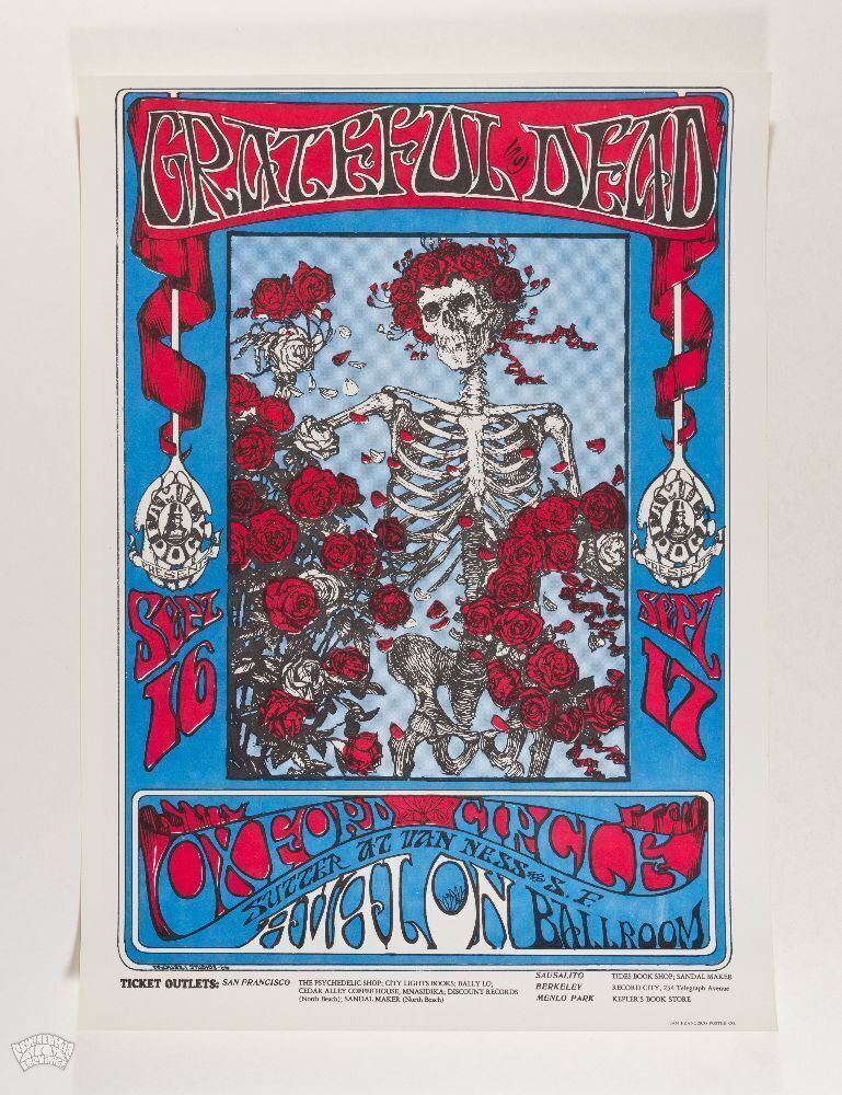 Waheed 26 Gd 1966 FD-26 Grateful Dead Avalon Ballroom PP/SFPC Pirate Printing Poster ...