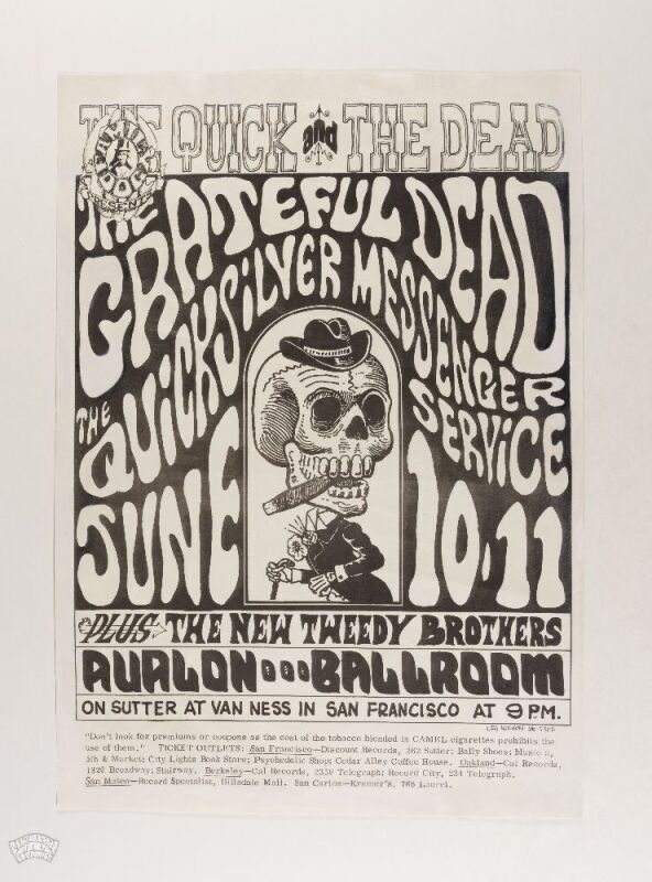 1966 FD-12 Grateful Dead Avalon Ballroom PP Pirate Printing Poster Mint 91