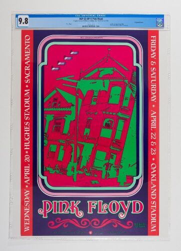 1988 BGP-22 Pink Floyd Hughes Stadium & Oakland Stadium Poster CGC 9.8