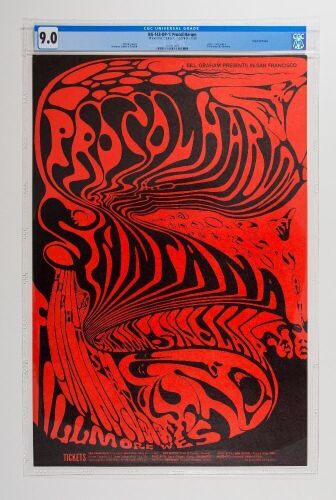 1968 BG-143 Santana Procol Harum Fillmore West Poster CGC 9.0