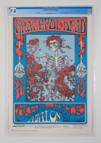 1966 FD-26 Grateful Dead Avalon Ballroom RP3 Poster CGC 7.0