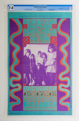 1966 BG-42 Jefferson Airplane Fillmore Auditorium Signed Wilson RP2 Poster CGC 7.0