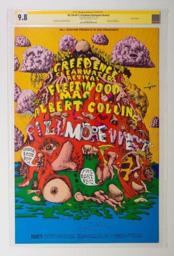 1969 BG-156 Creedence Clearwater Revival Fleetwood Mac Fillmore West Signed Conklin Signature Series Poster CGC 9.8