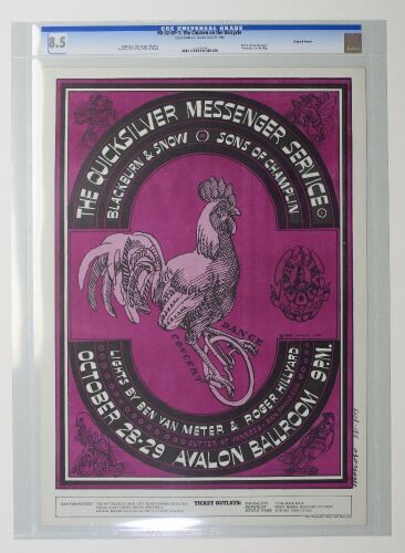 1966 FD-32 Quicksilver Messenger Service Avalon Ballroom Eric King Authenticated Poster CGC 8.5