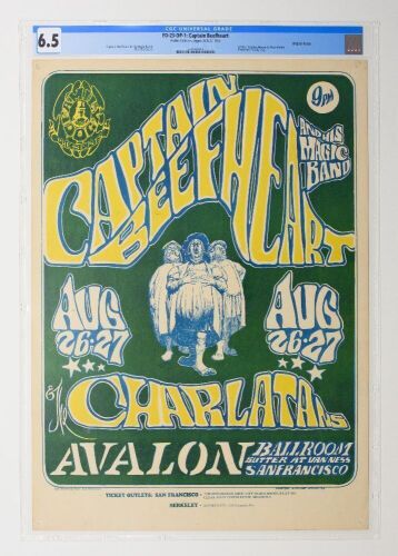 1966 FD-23 Captain Beefheart The Charlatans Avalon Ballroom Poster CGC 6.5