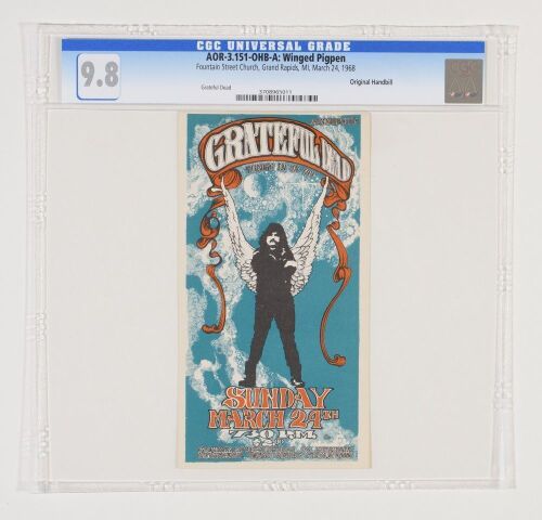 1968 AOR-3.151 Grateful Dead Fountain Street Church Grand Rapids Handbill CGC 9.8