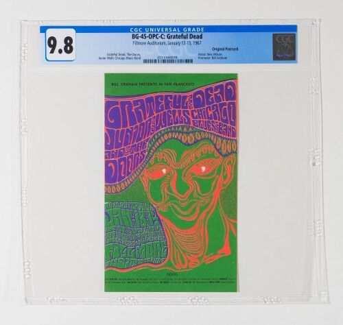 1967 BG-45 Grateful Dead The Doors Fillmore Auditorium Postcard CGC 9.8