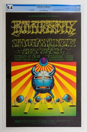 1968 BG-141 Iron Butterfly Sea Train Fillmore West Poster CGC 9.4