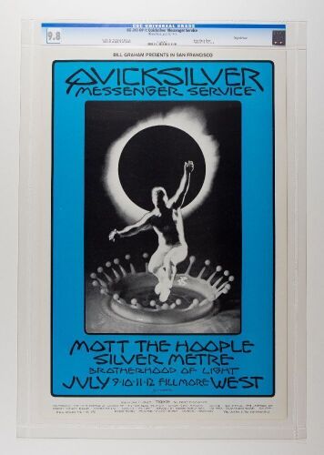 1970 BG-242 Quicksilver Mott The Hoople Fillmore West Poster CGC 9.8