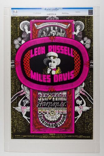 1970 BG-252 Leon Russell Miles Davis Fillmore West Poster CGC 9.8