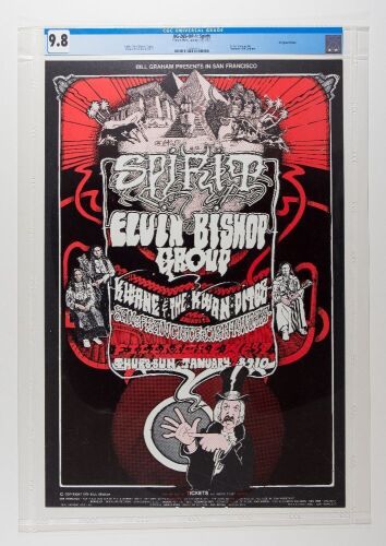 1971 BG-265 Spirit Elvin Bishop Group Fillmore West Poster CGC 9.8