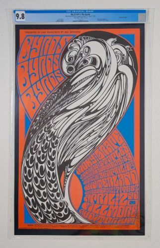 1967 BG-57 The Byrds Fillmore Auditorium Signed Wilson Poster CGC 9.8