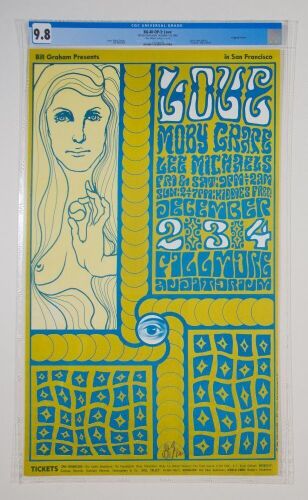 1966 BG-40 Love Moby Grape Fillmore Auditorium Signed Wilson Poster CGC 9.8