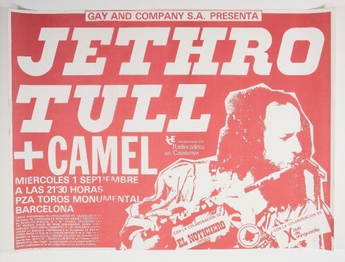 1982 Jethro Tull Plaza De Toros Monumental Barcelona Spain Poster Excellent 75