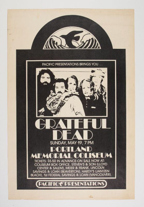 1974 Grateful Dead Portland Memorial Coliseum Poster Extra Fine 60