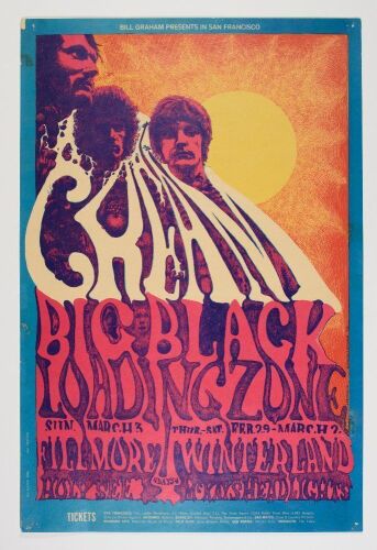 1968 BG-109 Cream Winterland & Fillmore Auditorium Poster Extra Fine 63