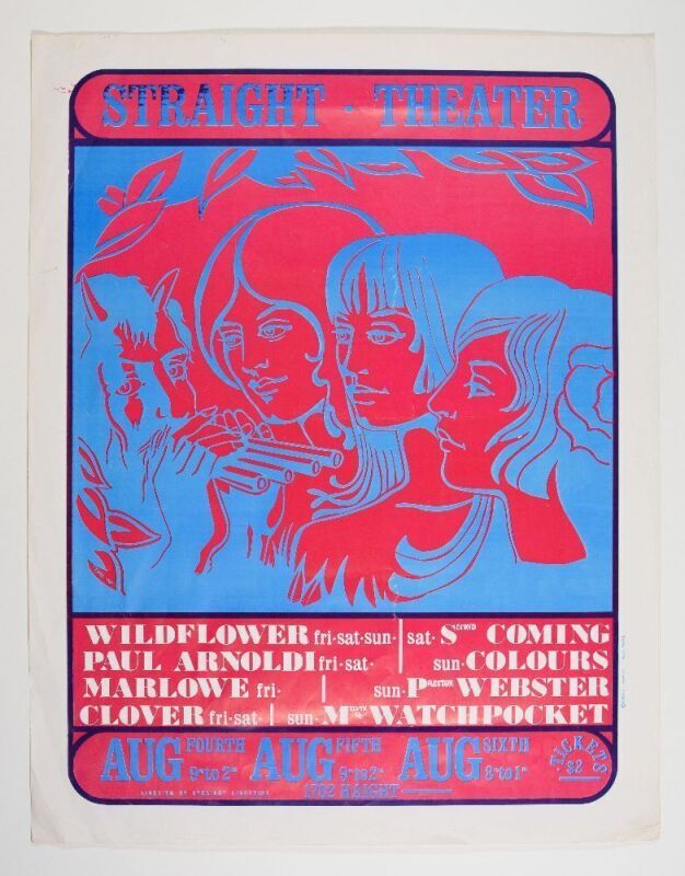 1967 Wildflower Paul Arnoldi Straight Theater Poster Excellent 71