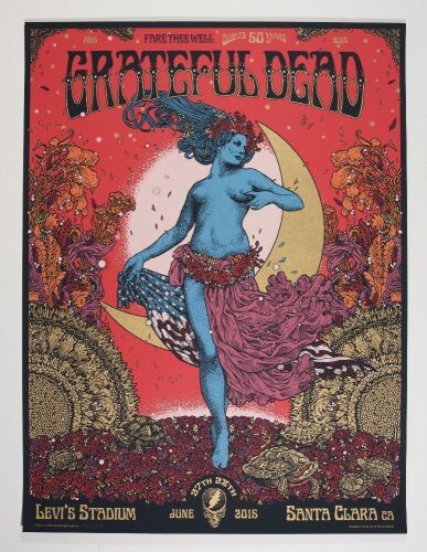 2015 Grateful Dead Fare Thee Well Levis Stadium Santa Clara LE Poster Mint 93