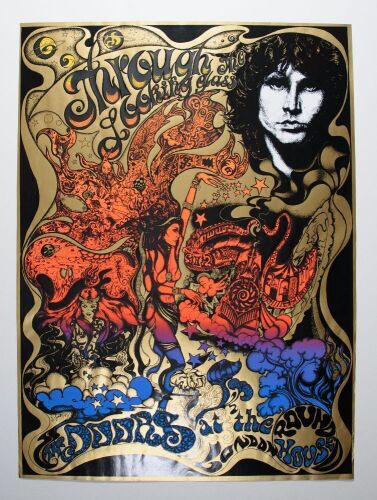 1991 The Doors Through the Looking Glass Lisa Fraity The Roundhouse London Blacklight Poster Excellent 73