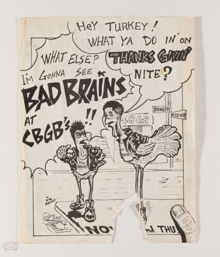 1982 Bad Brains CBGB New York Flyer Fine 53