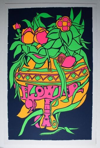 1967 Flower Faith Pandora Productions Blacklight Poster Near Mint 81