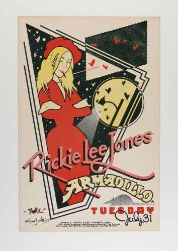 1979 Rickie Lee Jones Armadillo Austin Signed Juke Poster Excellent 73