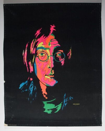 1969 John Lennon Los Angeles California Blacklight Poster Fine 57