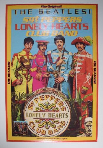 1978 The Beatles Sgt. Pepper's Lonely Hearts Club Band Capitol Records & Tapes Promo Poster Excellent 75