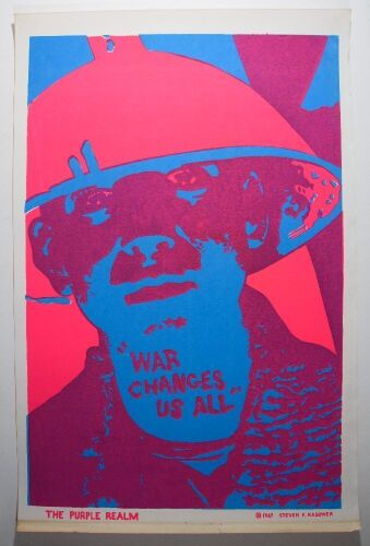 1967 Steven Kasower War Changes Us All The Purple Realm Blacklight Poster Extra Fine 65